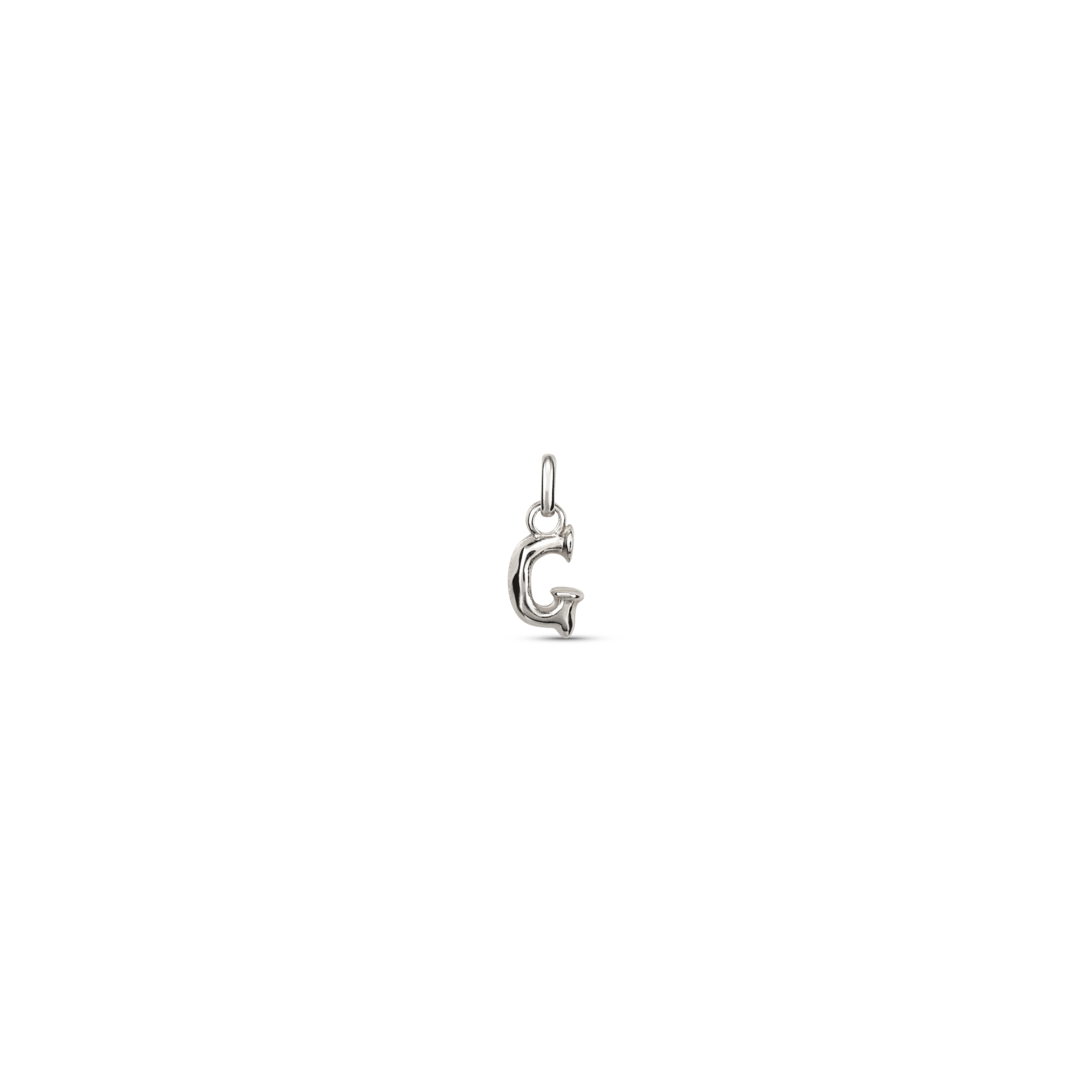 Sterling silver-plated charm with small letter G, Silver, large image number null